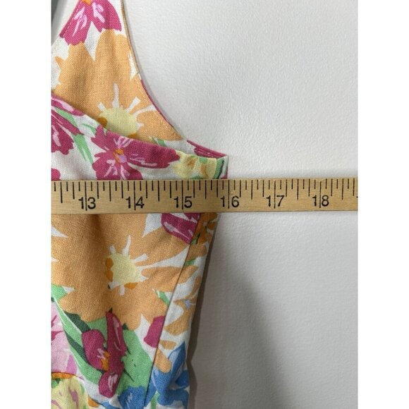 Old Navy Dress Womens Floral Linen Sundress Beach Tropical Size Large NWT - Picture 11 of 13